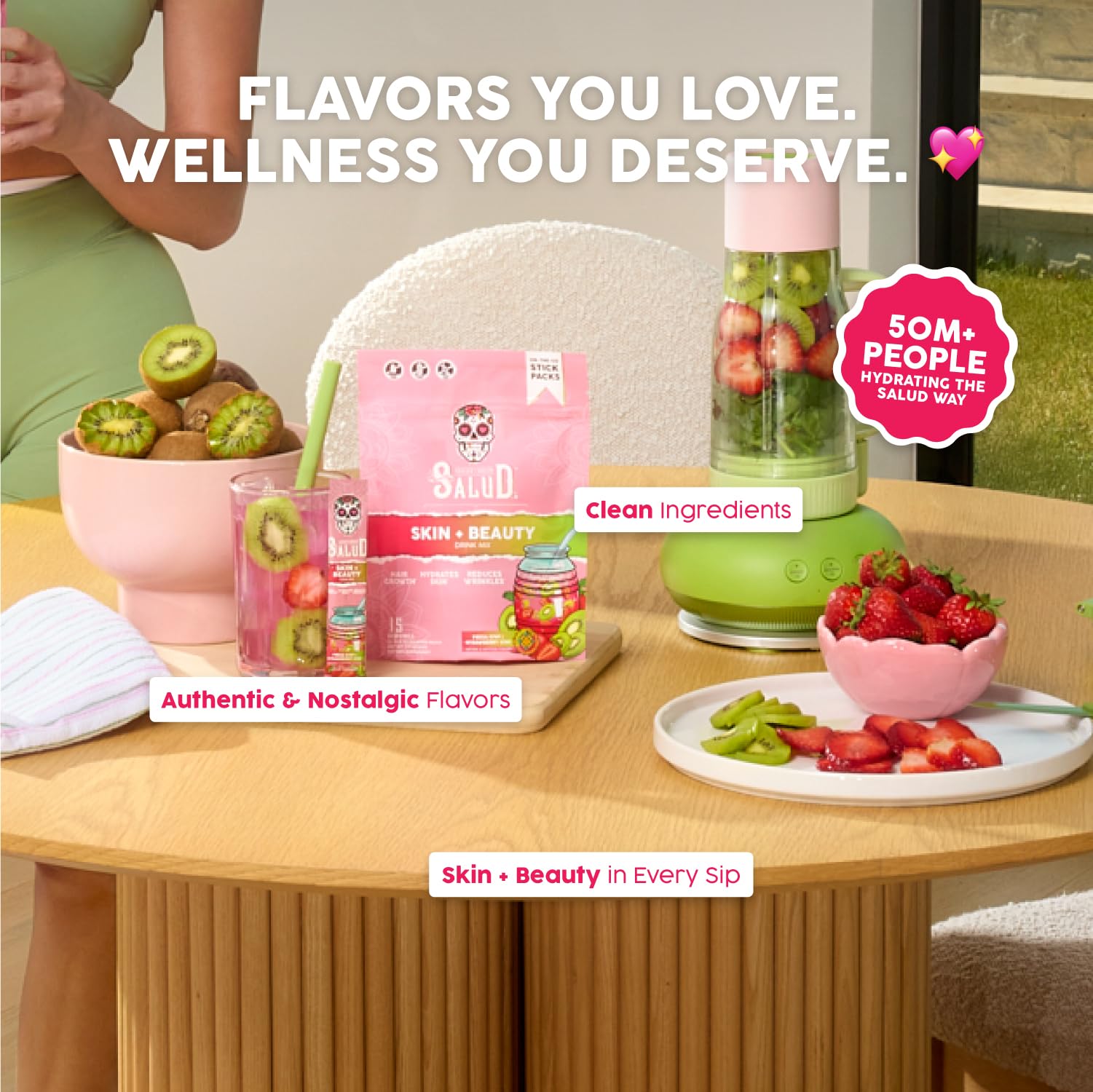 Salud 2-in-1 Skin + Beauty Drink Mix, Strawberry Kiwi — Amazon image 4