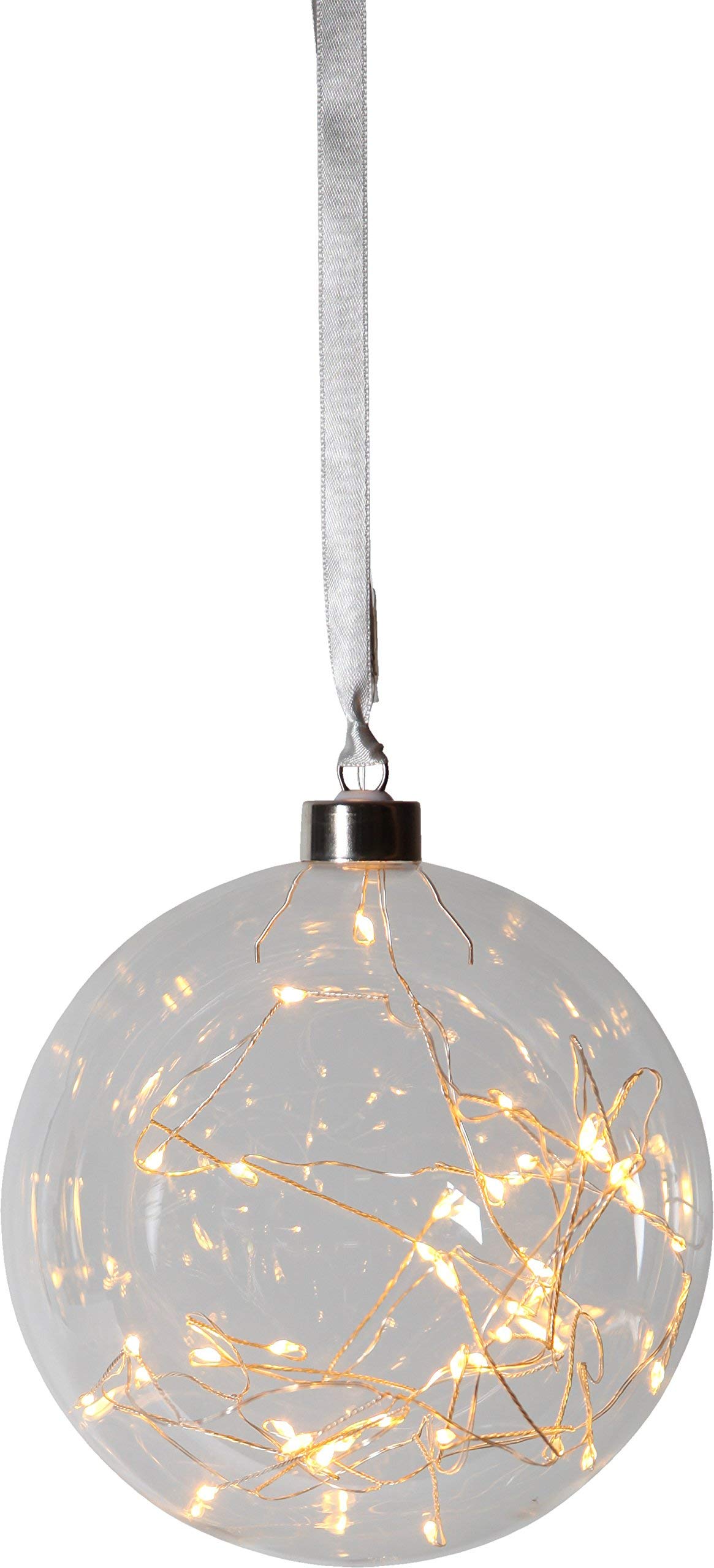Best Season 457-75 "Glow Glaskugel mit 40 LED, Durchmesser circa 15 cm, warmweiß/transparent, 1.5 x 1.5 x 1.6 cm