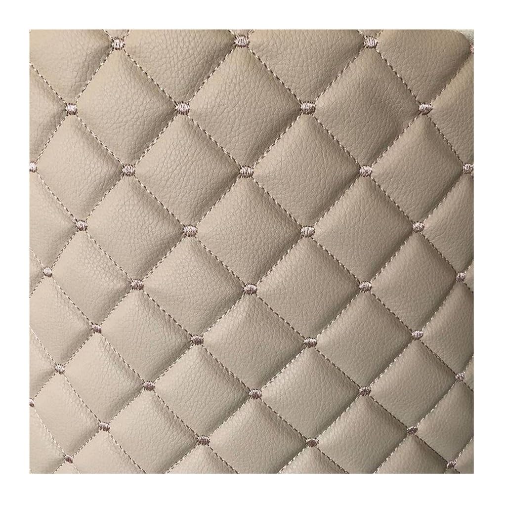 PU in Ecopelle Tessuto Trapuntato in Pelle a Punto Diamante Imbottito con Spugna, Ristrutturazione Soffitto Modifica Tappezzeria Auto(Beige,1.6x6m)
