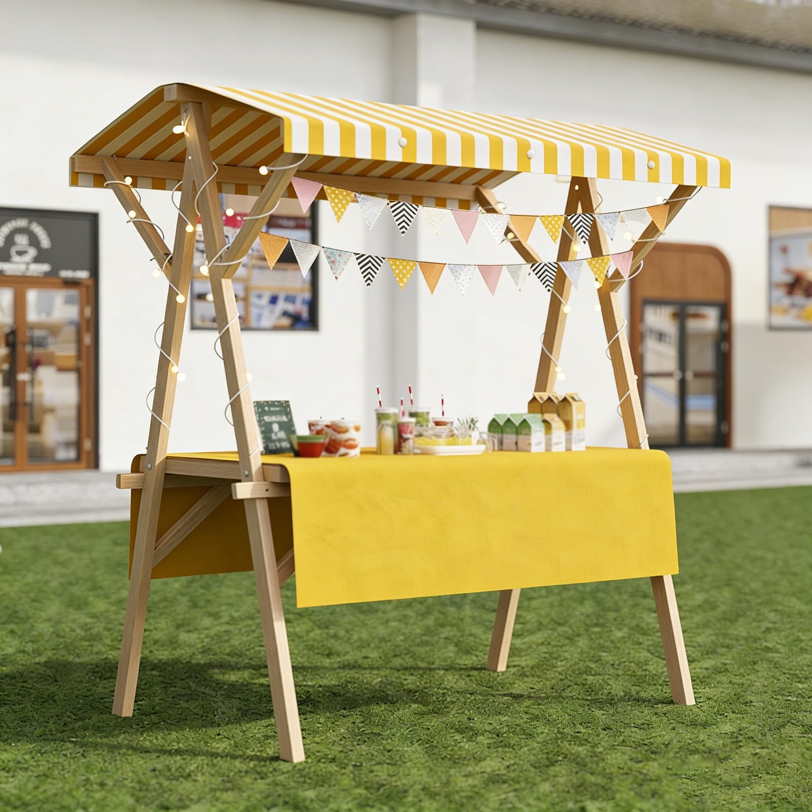Carrello pieghevole con tettoia per mercatini agricoli fiere artigianali eventi street food feste compleanni concessioni commerciali