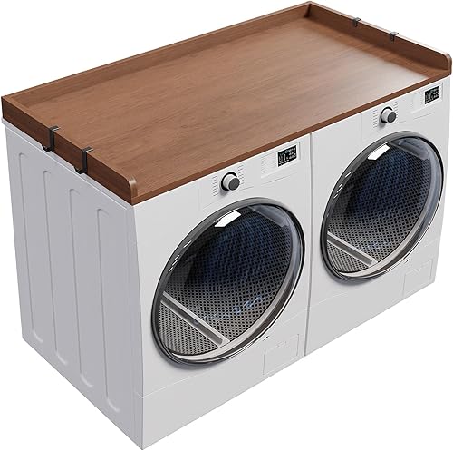 Miniatura 9 de HOOBRO Encimera de lavadora y secadora, encimera de madera para lavadora y secadora de 54 pulgadas de ancho x 27.6 pulgadas de profundidad para