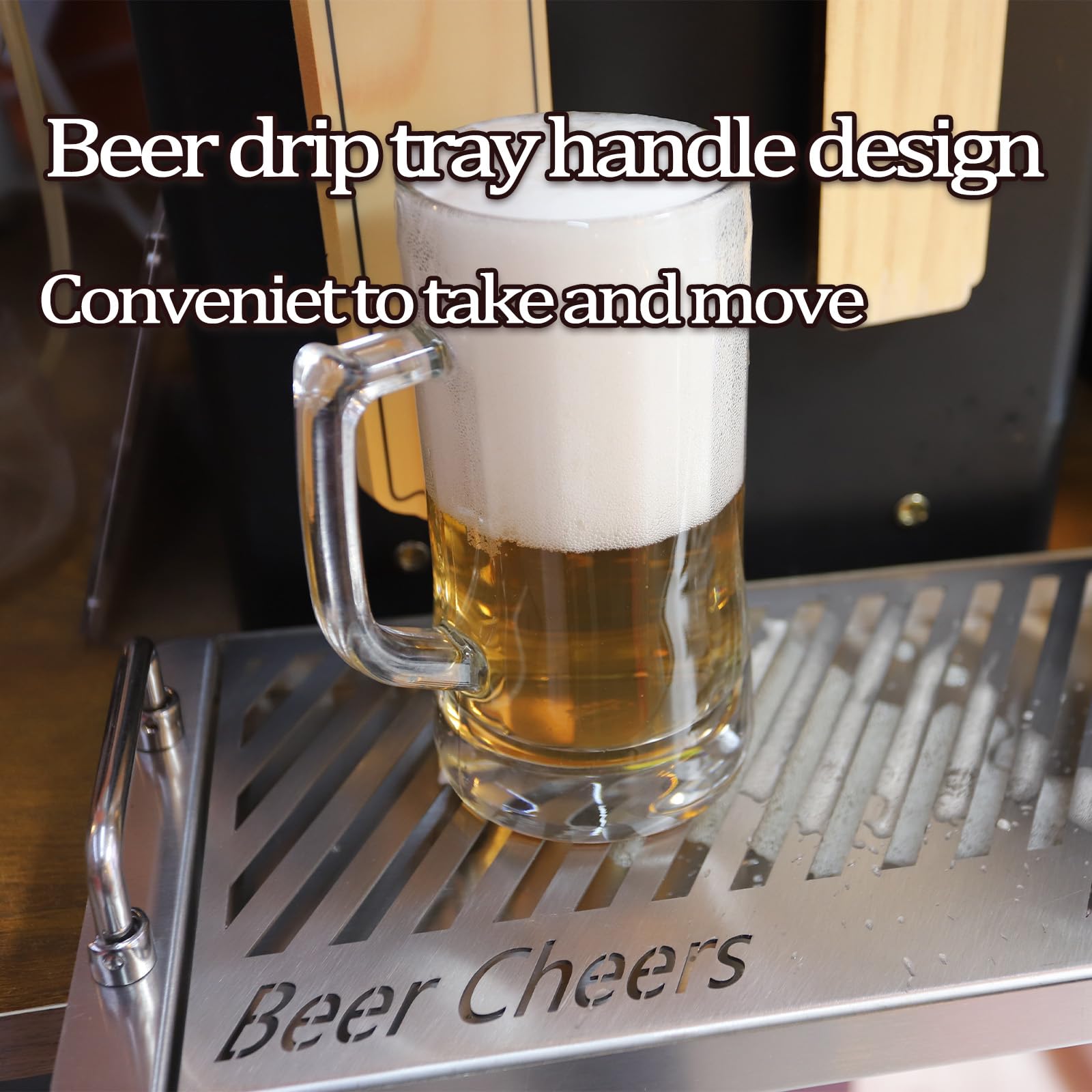 Vassoio Antigoccia, Raccogligocce in Acciaio Inossidabile, Vassoio Accessori per Il Birra, Utensili da Cucina, per Bar, Cucina,50cm/19.7''+Handle