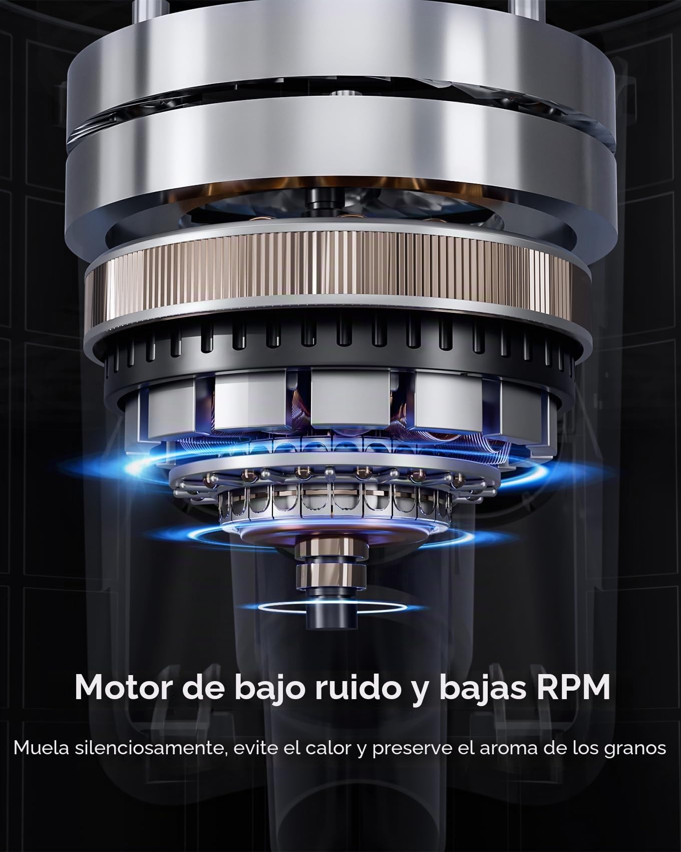 MOKKOM - Molinillo de café profesional de rebabas planas de 64 mm con 100 ajustes de molienda, cuerpo de acero inoxidable totalmente metálico, molinillo de granos de café con temporizador electrónico