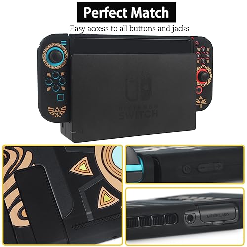 Miniatura 3 de TIKOdirect Funda de transporte para interruptor, funda de viaje portátil con funda protectora suave, protectores de pantalla y tapas de agarre para