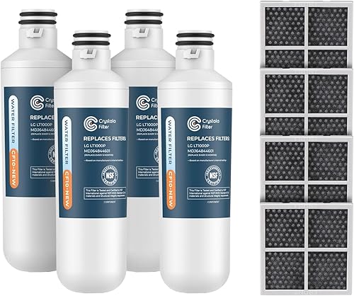 Crystala Filters Filtro de agua de repuesto LT1000PC, compatible con LT1000PCPCS, LT1000PC, LT-1000PC, ADQ747935 ADQ74793504 filtro de agua y filtro