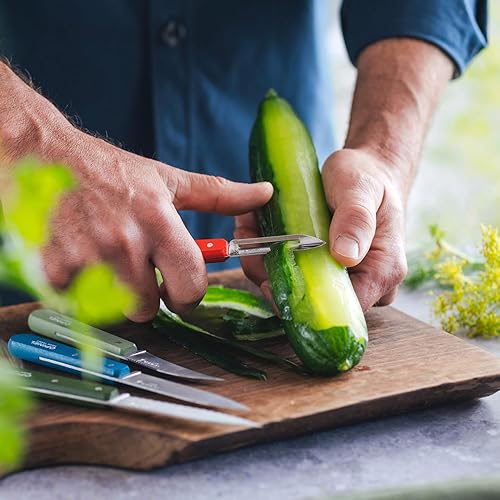 Miniatura 8 de Opinel Les Essentials - Juego de cuchillos de cocina pequeños de 4 piezas, cuchillo de pelar, cuchillo dentado, pelador, cuchillo para verduras, 50S