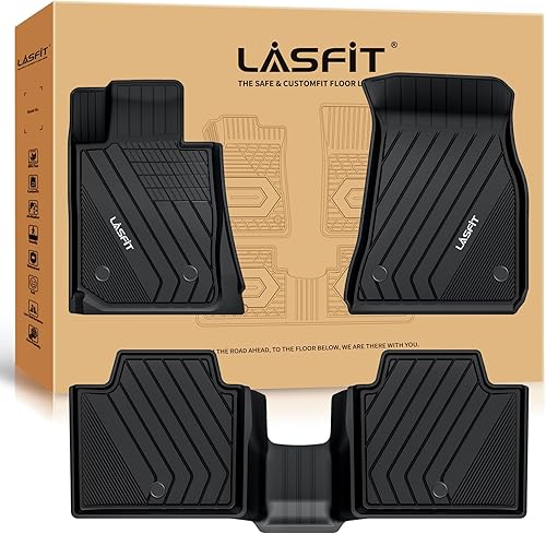 LASFIT - Tapetes de suelo de auto, accesorios para sedán, ajuste personalizado, de TPE, para todo tipo de clima, para 1 y 2 fila de asientos, juego