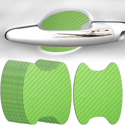 WSSROGY 20 piezas de fibra de carbono antiarañazos para manija de puerta de coche, protector de vasos, película protectora universal para la mayoría