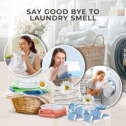 Miniatura 6 de Tabletas limpiadoras para lavadoras limpieza profunda, solución de limpieza de tina de lavandería, olor fresco, elimina la acumulación y la