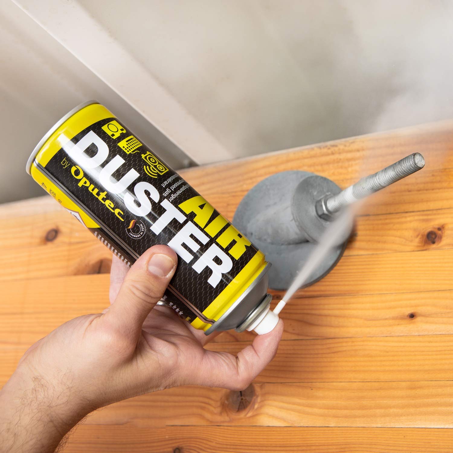 6x400ml Oputec Air Duster - Nettoyage à air comprimé avec rallonge - Nettoyage facile de clavier, PC, ordinateur, téléphone, appareil photo, imprimante, console Xbox, Playstation - Made in Germany