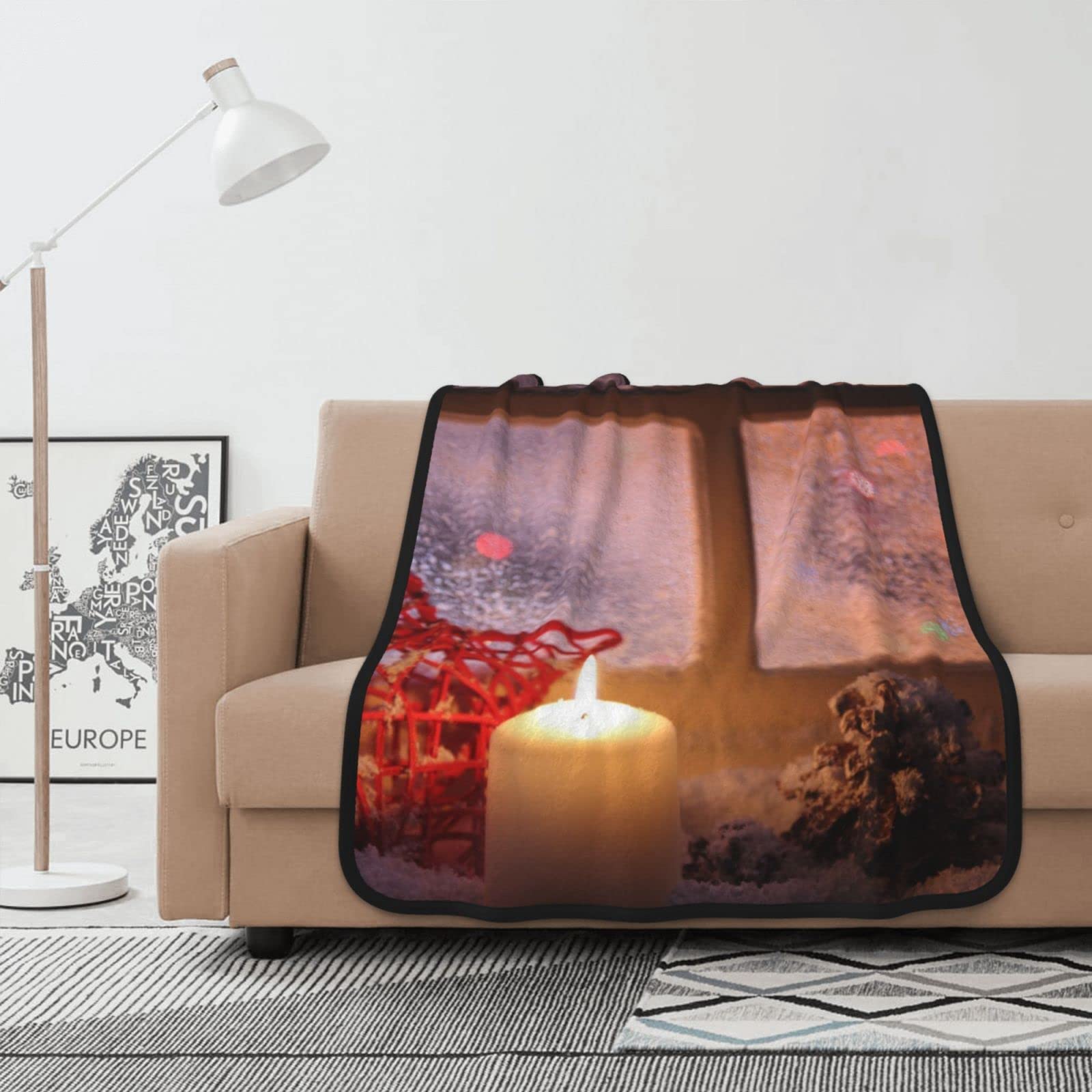 Couverture flanelle lit plaid canapé imprimé double face doux 102x127 cm