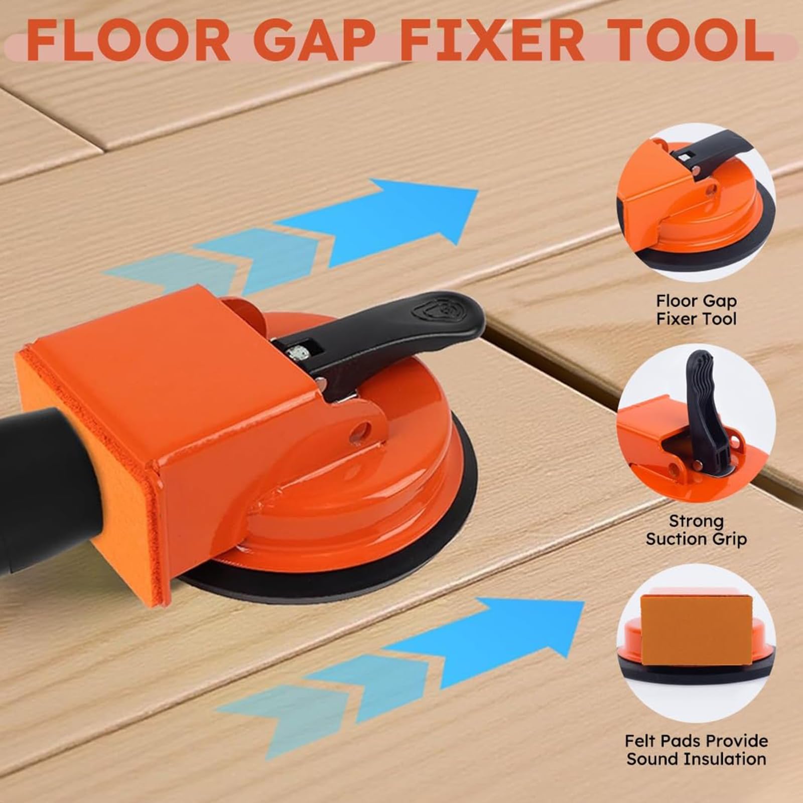 2026 Upgraded Heavy Duty Floor Gap Fixer Tool with Enhanced Vacuum Suction Cup,Flooring Gap Repair Tool for Laminate,Vinyl, Wood & Tile Flooring — view 7