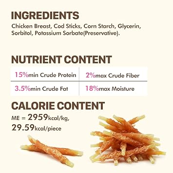 Chicken Wrapped Cod Sticks for Small Dogs, Rawhide-Free, 14.1 oz