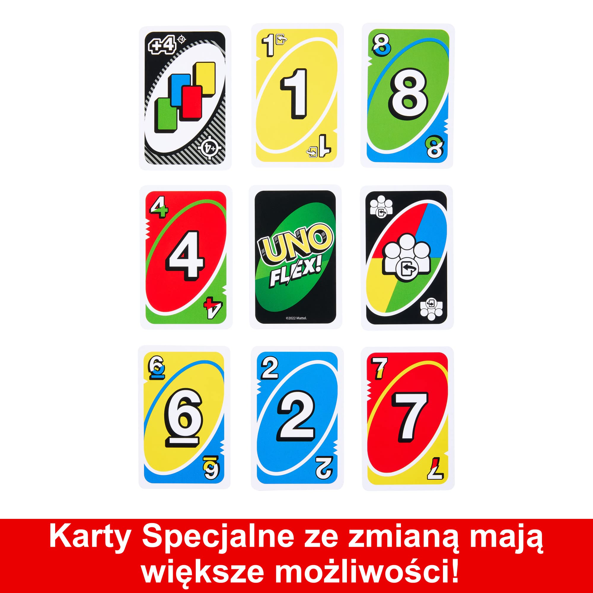 UNO Flex Card Game, Fun Games for Adult and Party Game Night, 2 to 8 Players, HMY99