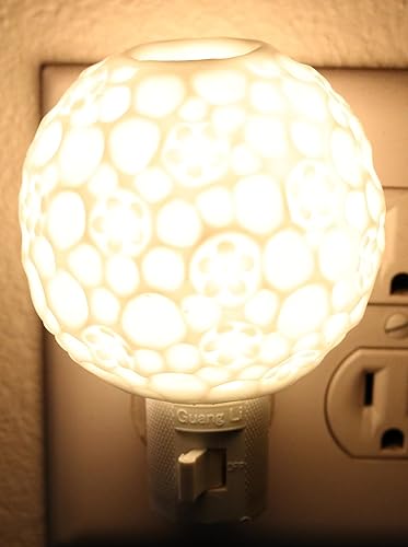 Vista 5 de usamjtable Luz nocturna de cerámica enchufable con quemador calentador de aceite de aromaterapia (simple)