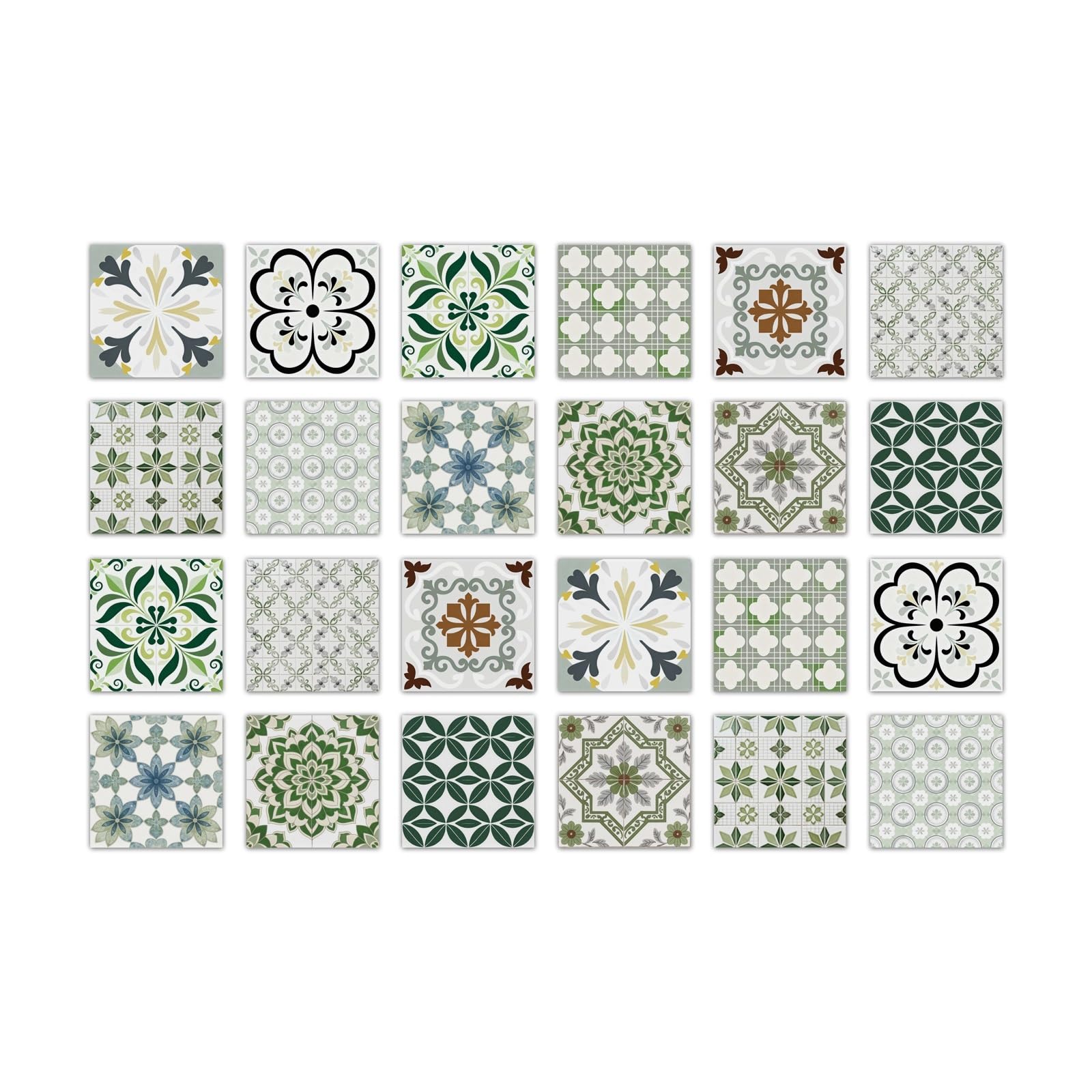 24PCS Tile Stickers, Kitchen Bathroom Wall Decoration