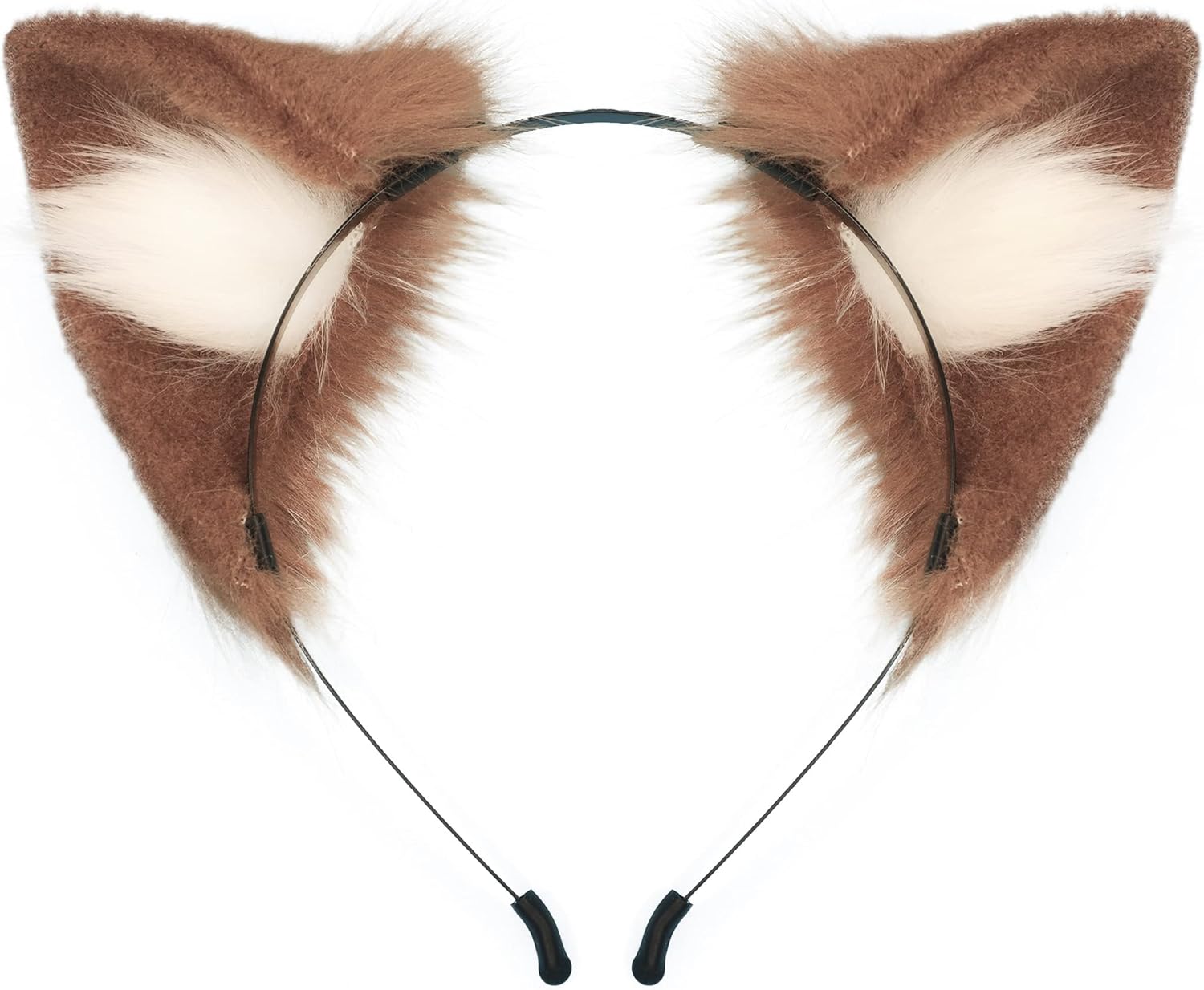 QinRuan Cat Fox Faux Fur Ears Headband Cute Halloween Fancy Dress Cosplay Handmade Animal Furry Ears Hair Hoop