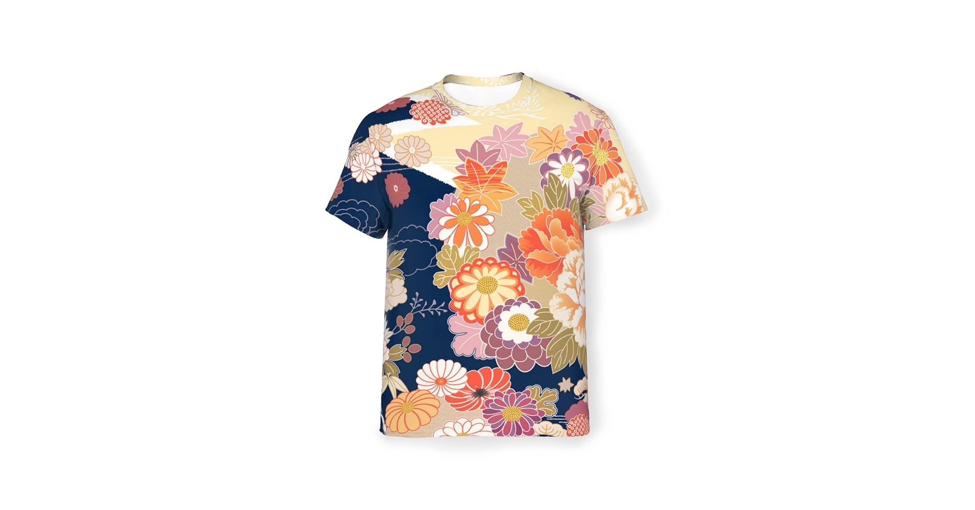 Lサイズ♬半袖Ｔシャツ メンズ 夏物 半袖 Tシャツ フォトグラフィック×刺繍 クルーネック トップス