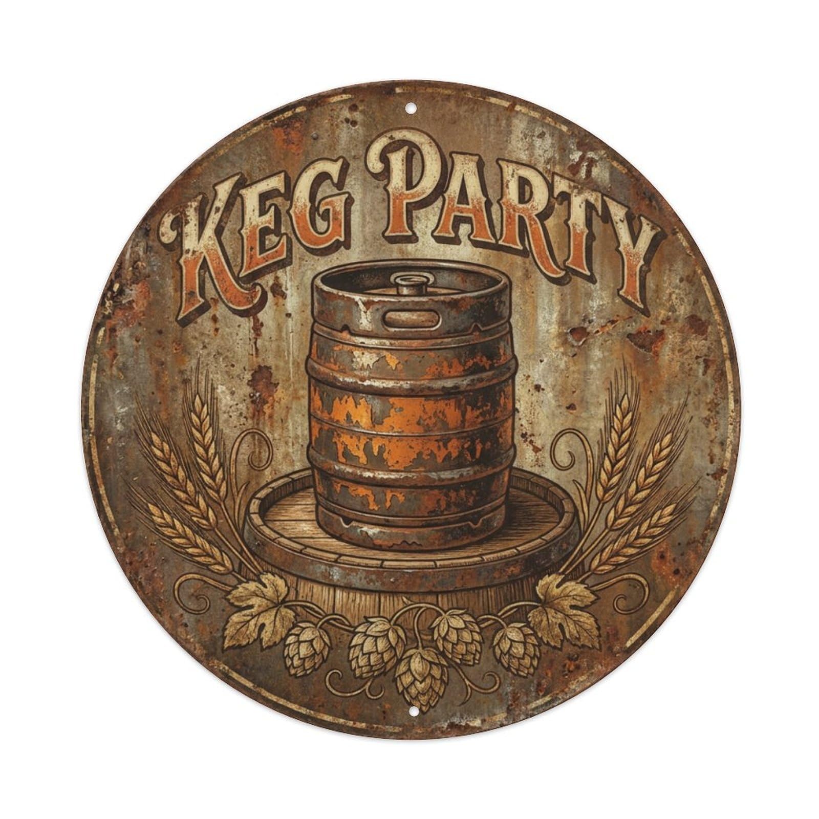Fyrn Style Metal Tin Sign Vintage Beer Hops Keg Party Retro Bar For Pub