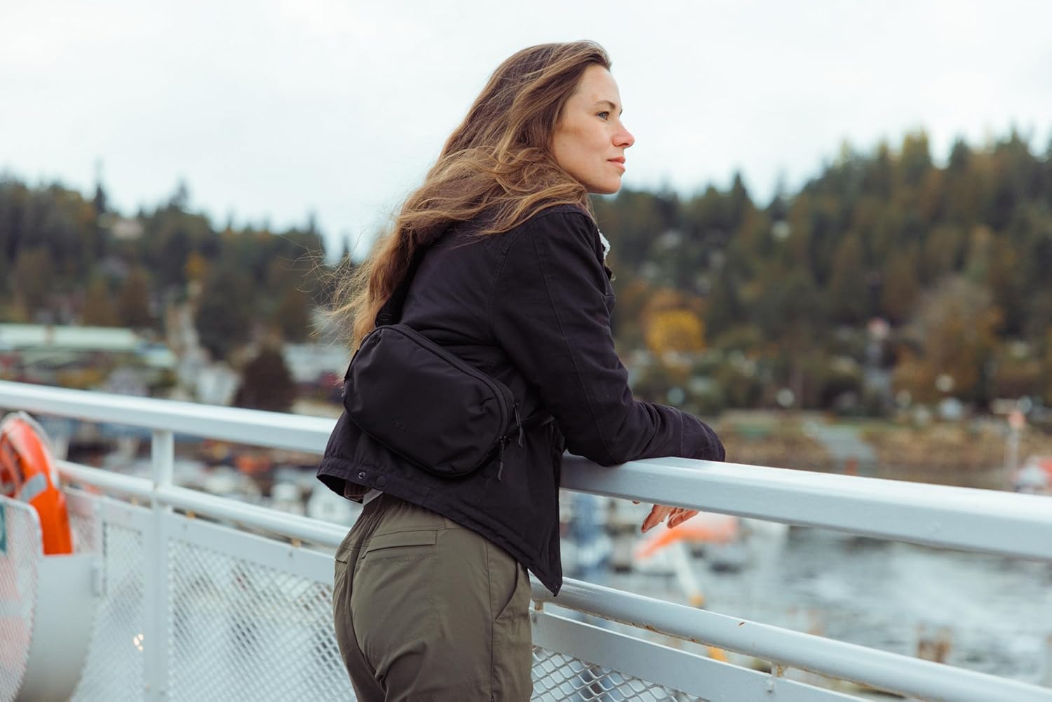 UARBN ARMOR GEAR UAG 1-Liter Sling Bag - Rugged Ration Hip Pack Crossbody Bag Adjustable Strap Zippered Compartment for Travel, Standard Issue Black - Image 2