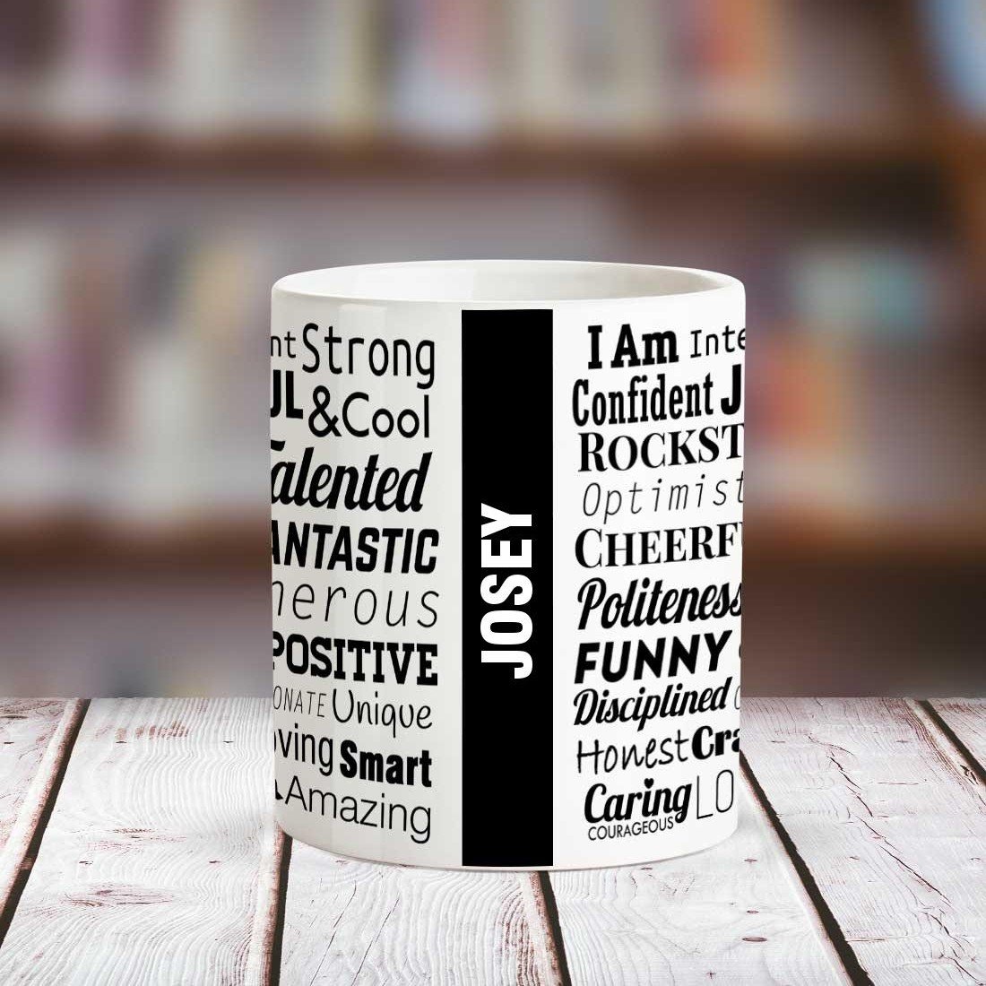 Huppme Josey Good Personality White Ceramic Coffee Name Mug