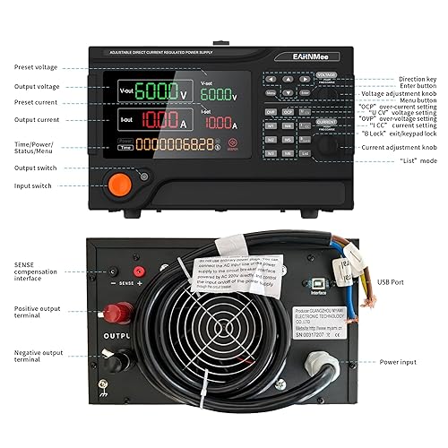 Miniatura 45 de Fuente de alimentación CC 30V 150A, 4500W de alta potencia, programable variable ajustable, conmutación regulada, fuente de alimentación de banco