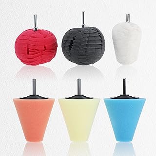 6 PCS Car Buffers Polishers Kit Cone Buffing Polishing Wheel Sponge Buffing Pads Ball Sponge Sanding Wheels