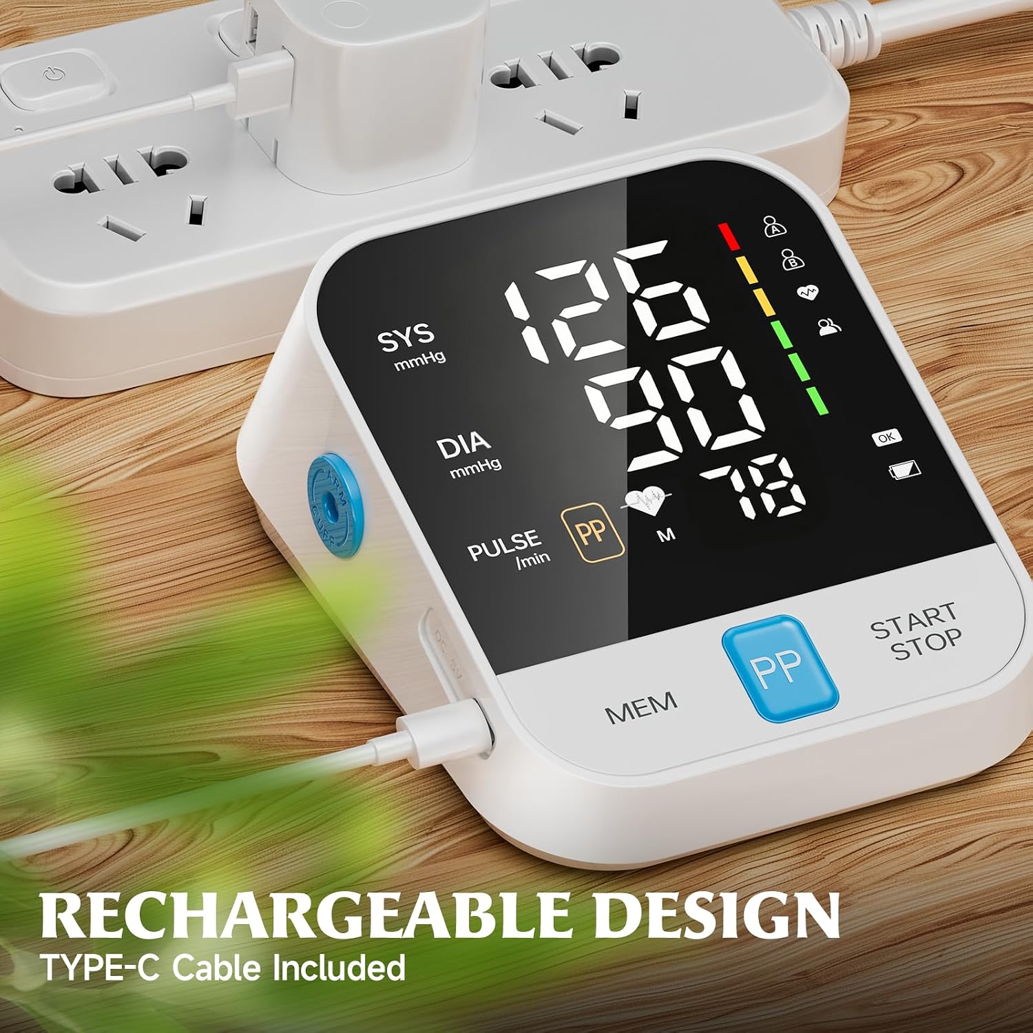 Blood Pressure Monitor Home Use,Auto Upper Arm BP Machine,2Users 240Records