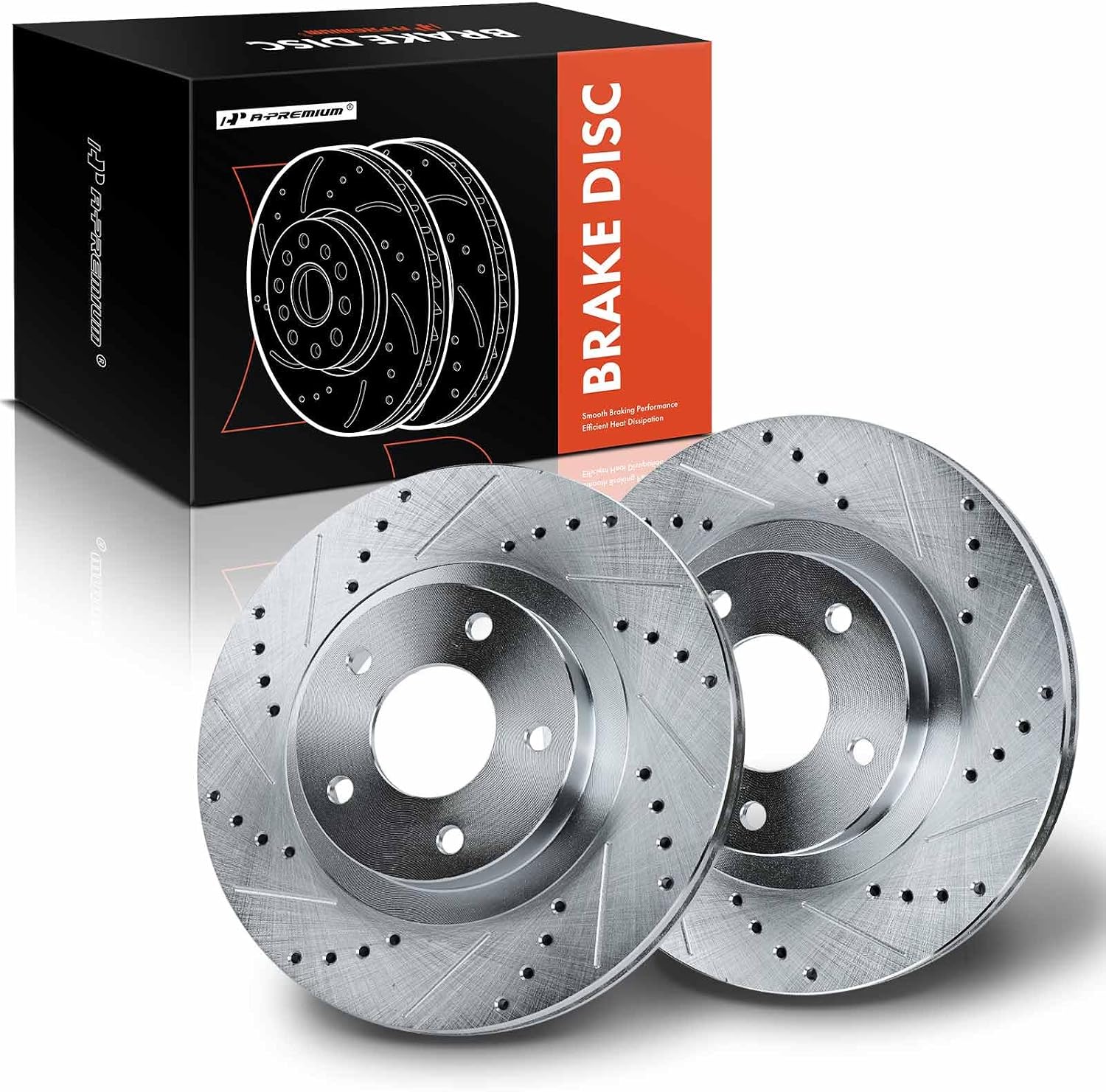 A-Premium 11.65 inch (295.9mm) Front Drilled and Slotted Disc Brake Rotors Compatible with Select Nissan and Infiniti Models - Altima 2002-2006, Maxima 2002-2003, I35 2002-2004, 2-PC Set