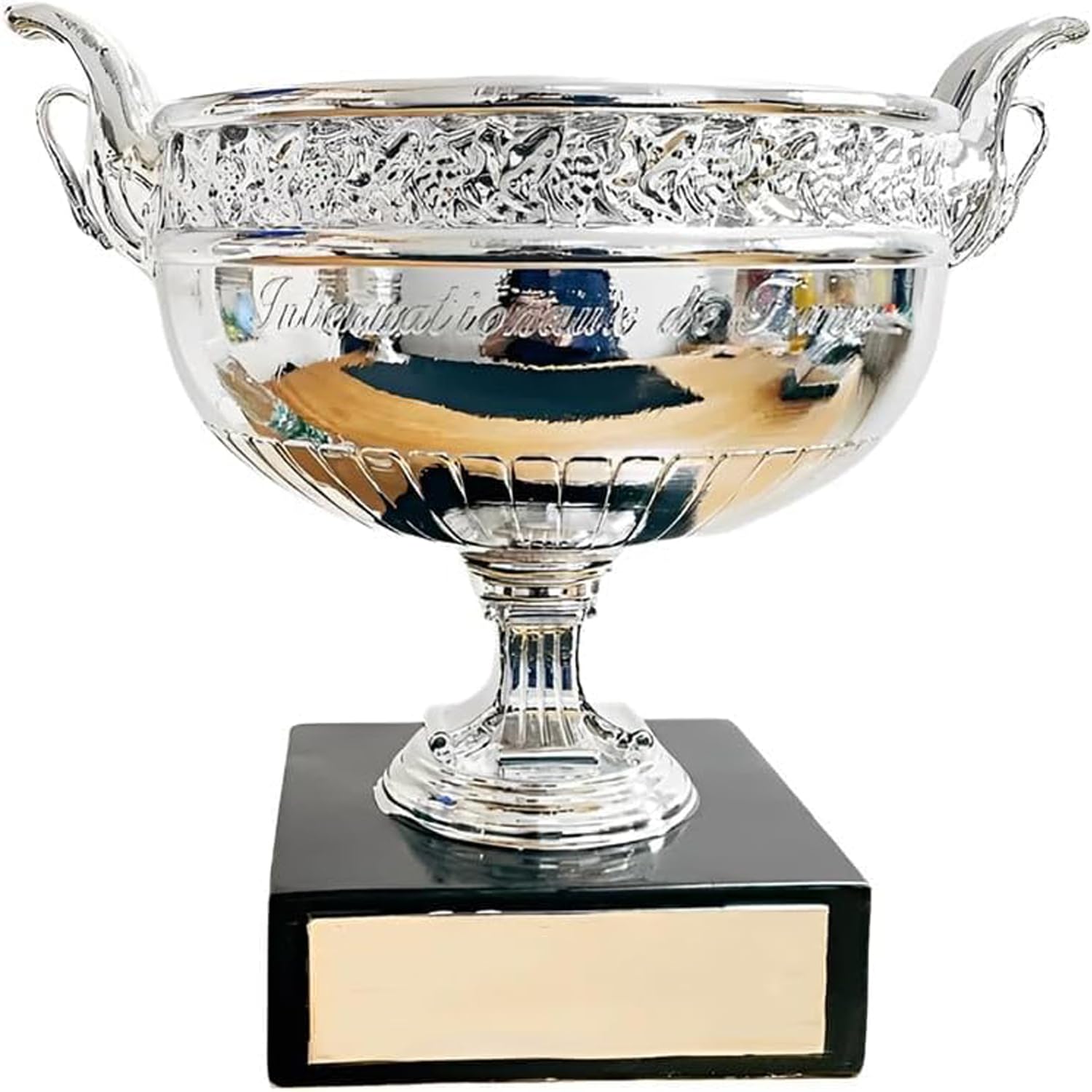 GVHKdrtyS French Open Men's Trophy Replica, Tennis Champion Cup 6.3 in / 14.2 in Silver Resin, Sports Memorabilia Collectible for Desk Shelf Display, Gift for Fans,16cm