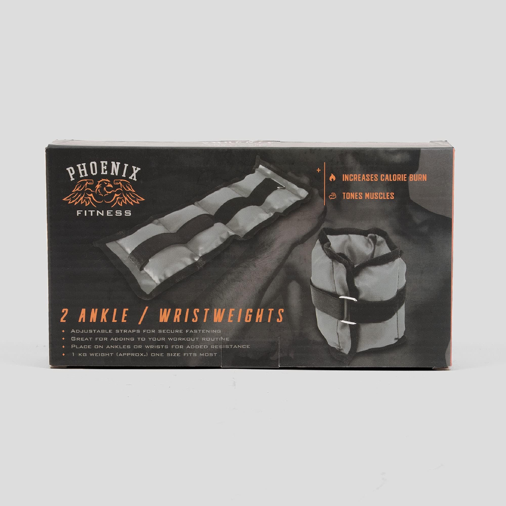 Phoenix Fitness Wrist Weights - Adjustable Strap Exercise Ankle Weights - 2 Pack (0.5kg each) Sports Leg Weights for Walking, Running, Cardio, CrossFit Training, Gym Workouts