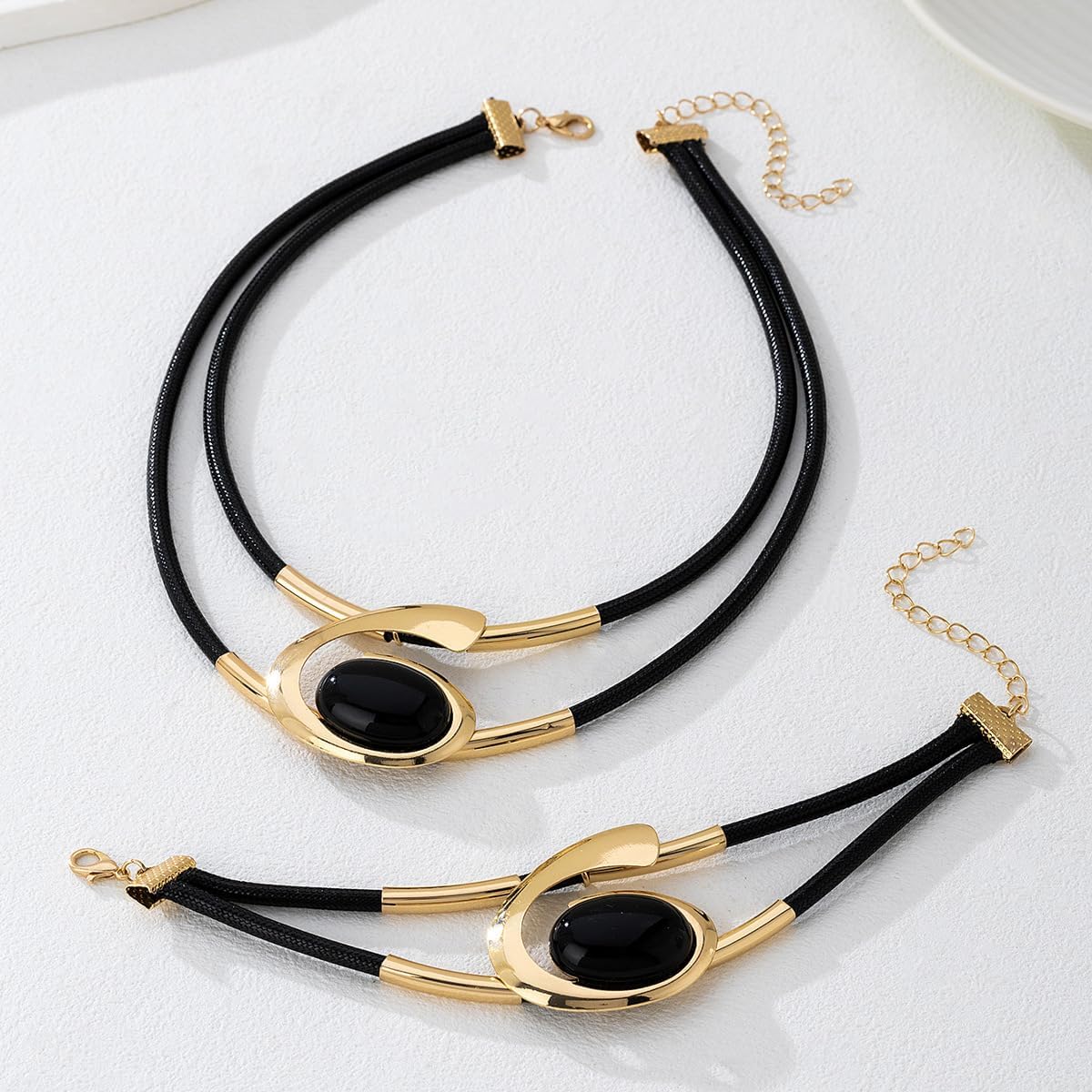 Gold Jewelry Set, Silver Black Boho Western Chunky Vintage Pendant Necklace Stack Trendy Adjustable Non Tarnish Cowgirl Dainty Hypoallergenic Earrings Jewelry Sets For Women - Image 3