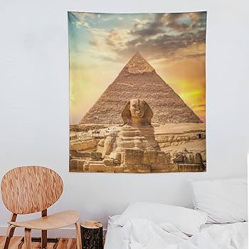 Amazon.co.jp: 夕暮れ時のギザのピラミッドタペストリー カイロ