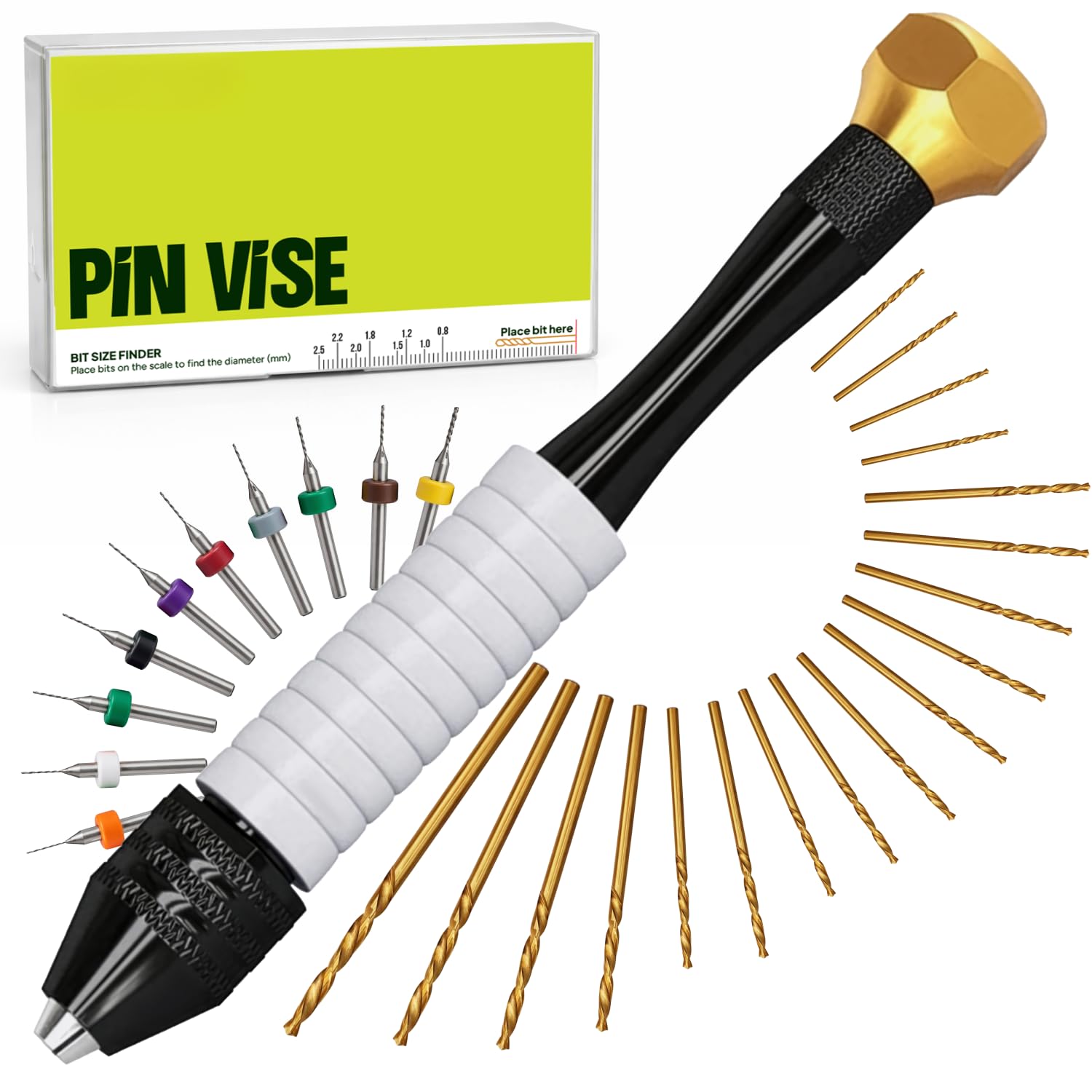 Precision Pin Vise Hand Drill Set, 28 Micro Drill Bits for Jewelry &amp; Resin