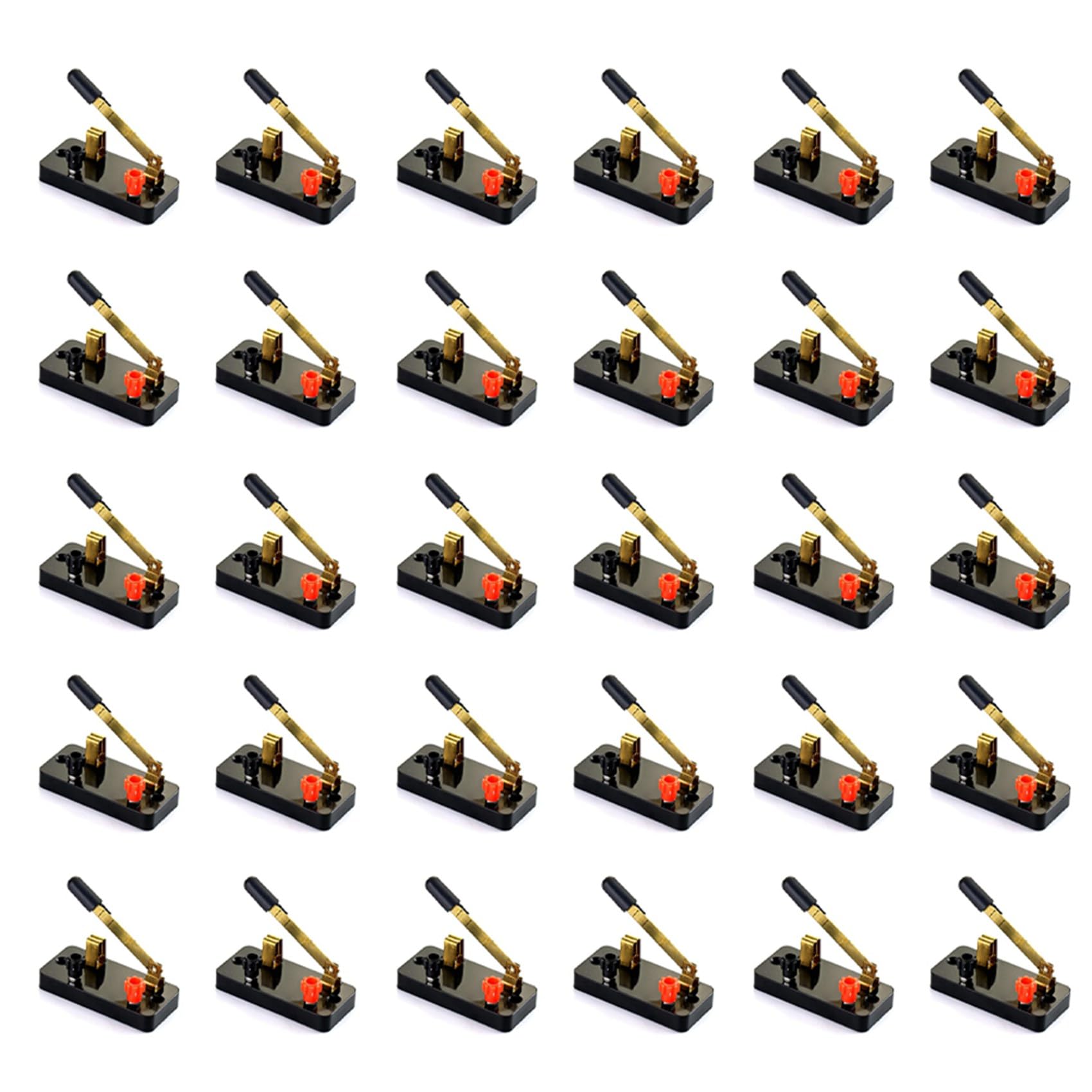 Jnchdghwa Black 30Pcs Single Pole Single Throw Switch,Knife Switch:used For Physics Laboratory,School Electronic Experimenting