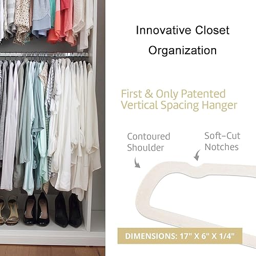 Miniatura 7 de Paquete de 50 perchas de terciopelo, ultra delgadas y cortas, gancho giratorio de 360 grados, perchas de fieltro antideslizantes duraderas que