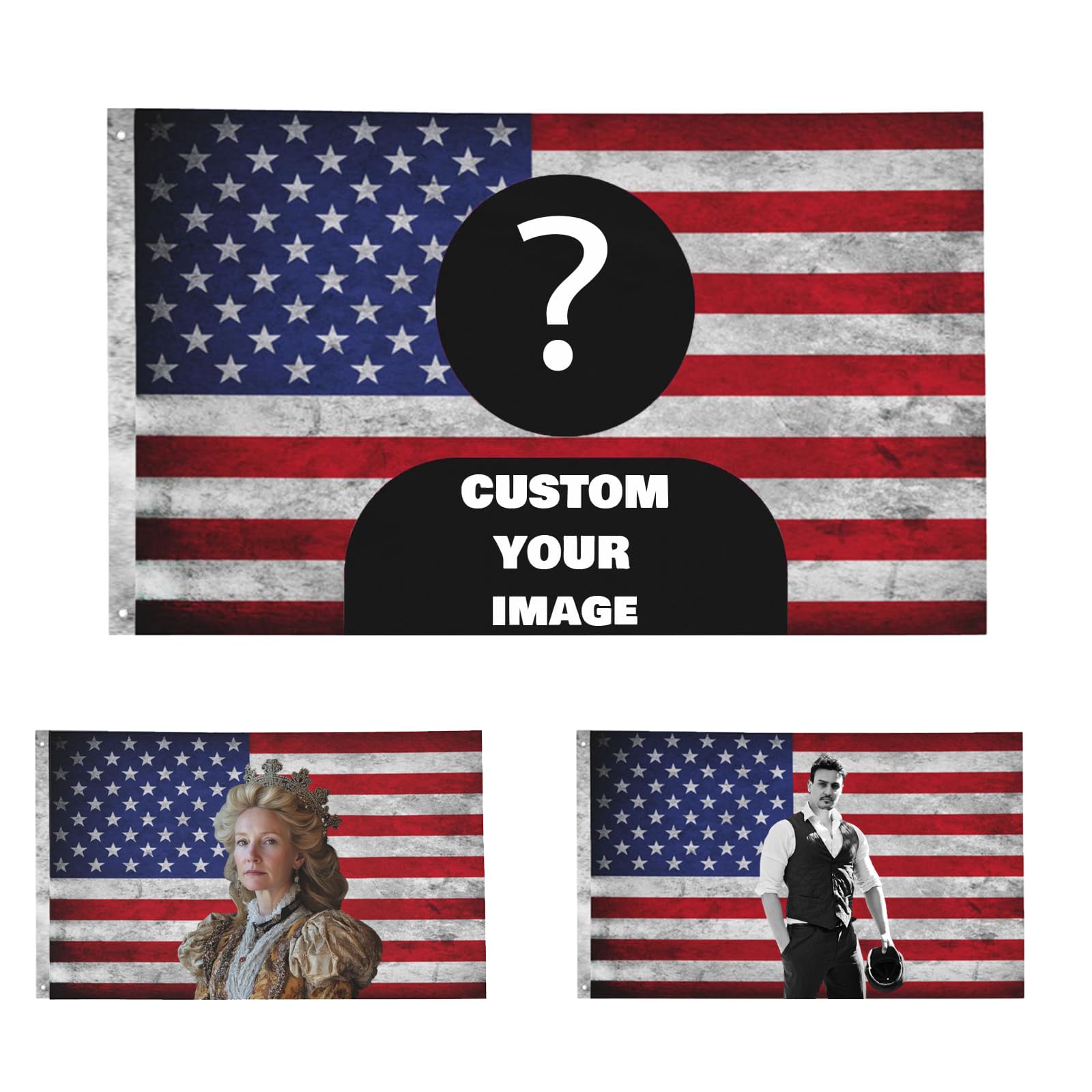 Amazon.com : Nxwdwqa Custom Retro America Flag 3X5 Ft Personalized ...