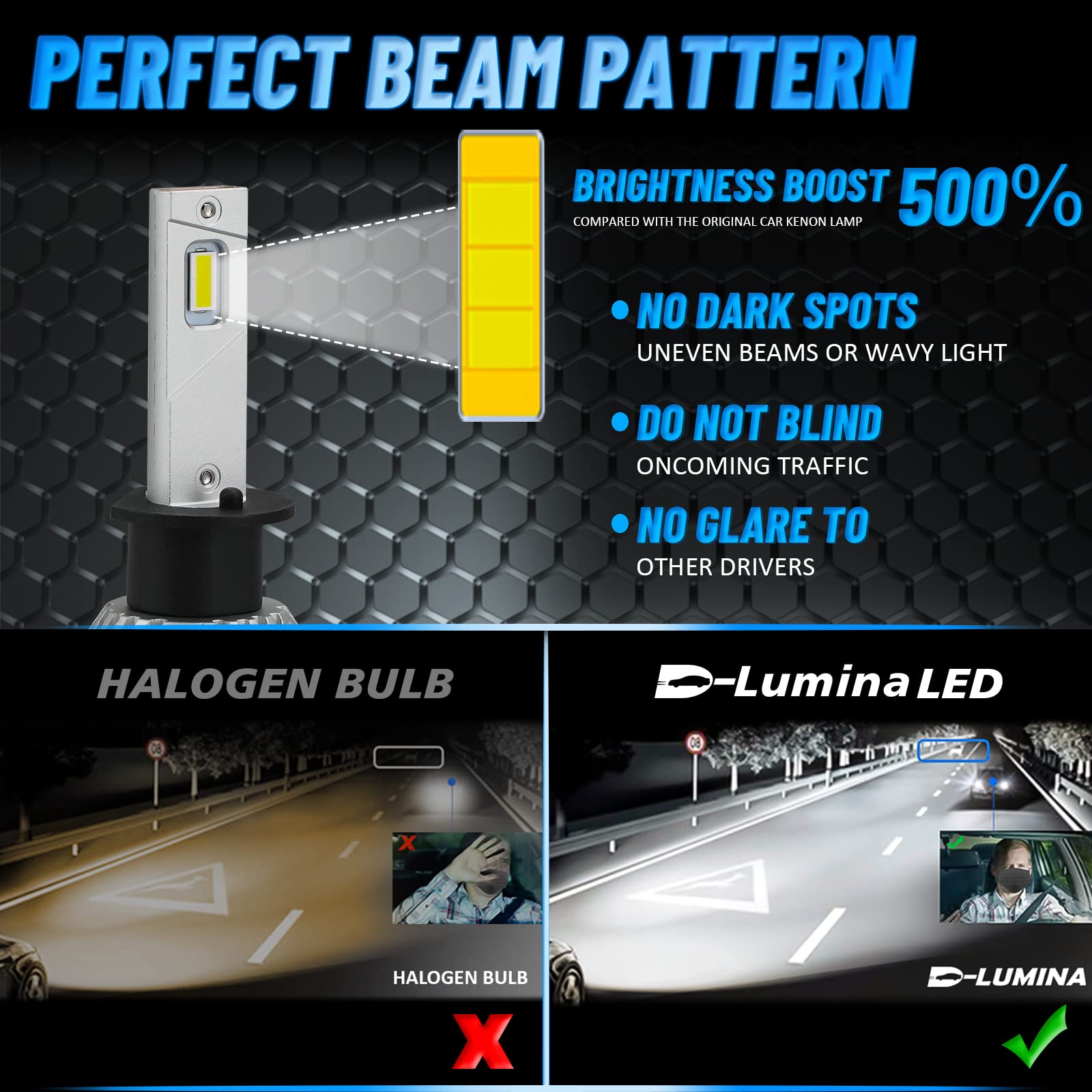 Kit Lampadine H1 LED 100W - 22000LM Per Auto, Bianco Freddo 6000K, Senza Fili - Foto 9