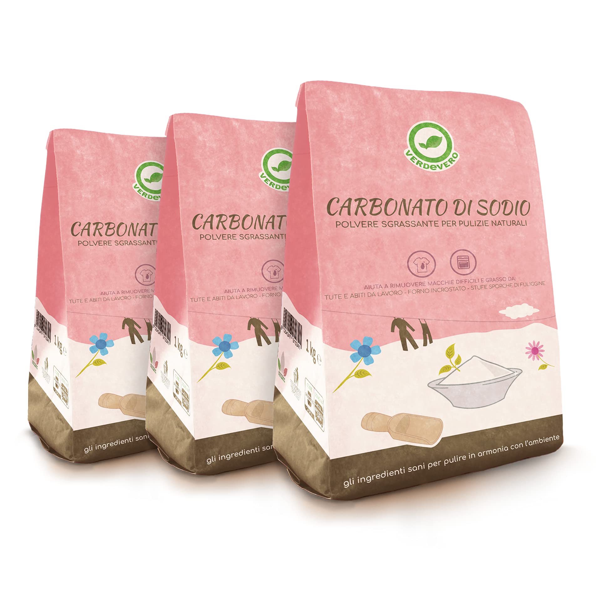 Verdevero CARBONATO di Sodio Pack da 3 KG