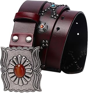 ZWEBY Cinturón con Punk Rivet Belt Cinturón Punk Decorativo for Hombres y Mujeres para Mujeres y Hombres (Color : marrón, Size : 100cm)