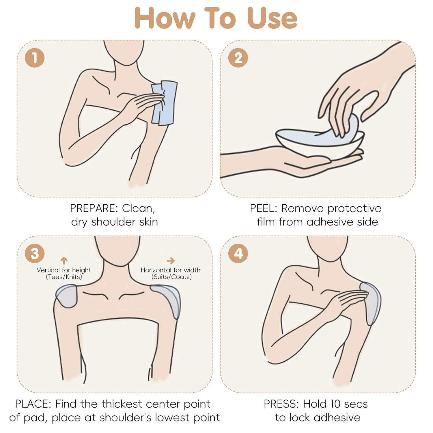 Shoulder Pads for Women, 2 Pair Silicone Shoulder Enhancer Push-up Pads for Boost Comfort and Posture - Invisible Breathable Anti-Slip Enhancer for Dress & T-Shirt & Sweater, Transparent - Image 7