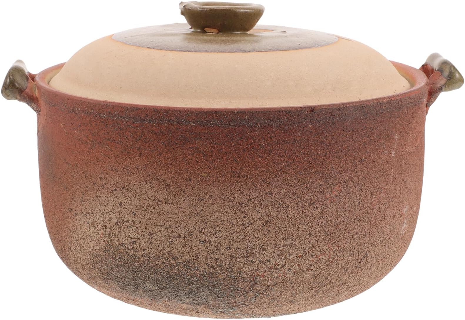 Clay Pot Casserole with Handle 2.5l Deep Terracotta Cooking Pot for Stew and Porridge Home Kitchen Cookware Nonstick Baking and Roasting Pan