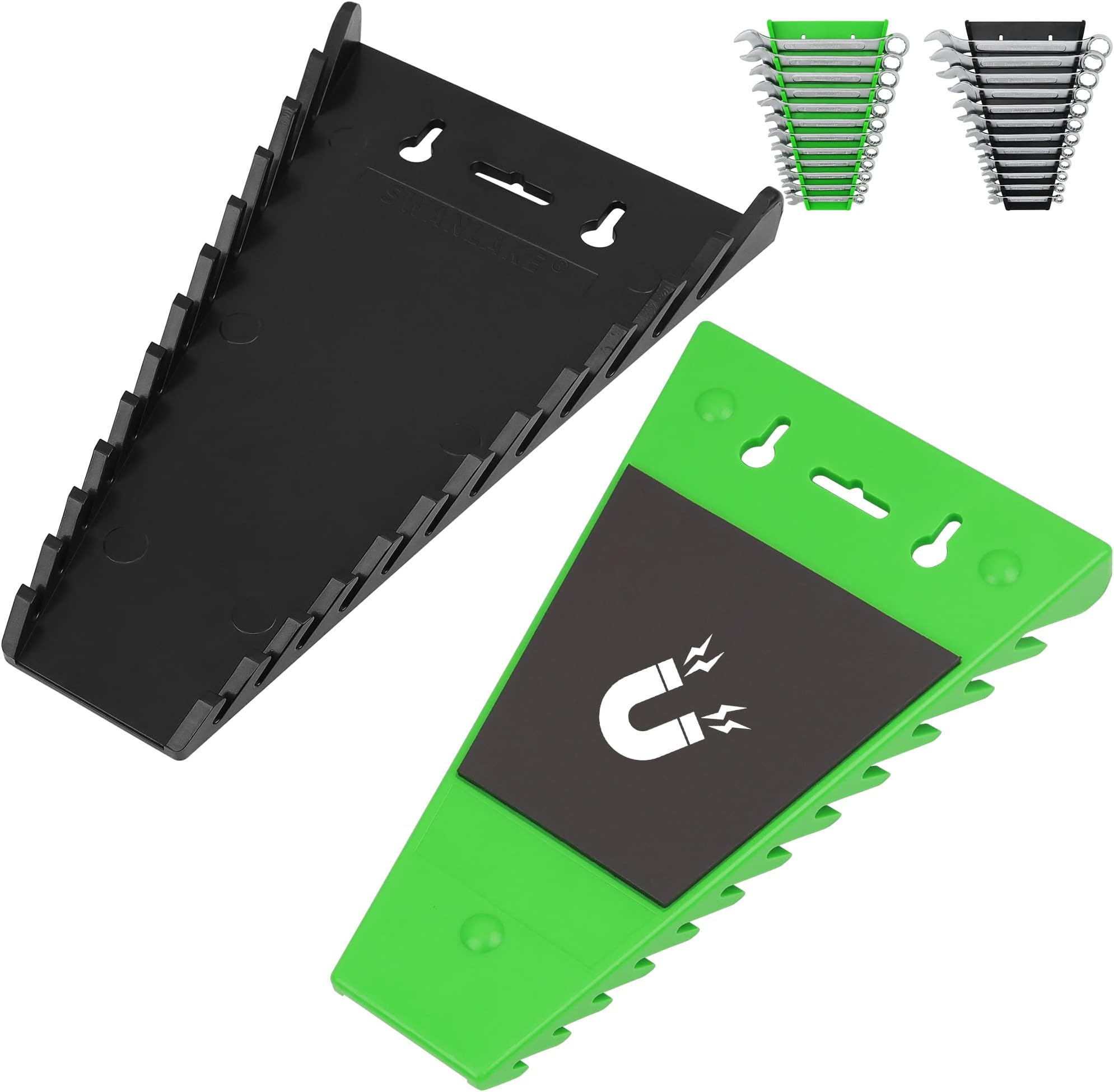 2PCS Magnetic Wrench Organizer Rack Tool Trays