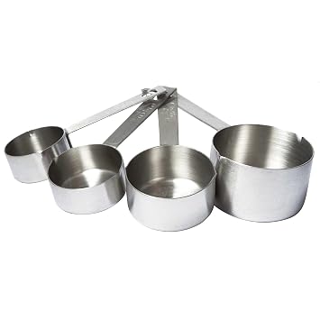 Dynore Mirror Finish Heavy Gauge Stainless Steel Set of 4 Measuring Cups