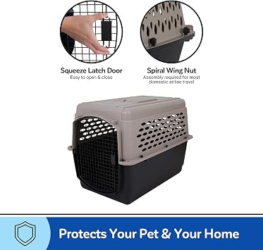 Petmate Vari Dog Kennel - Portable Dog Carriers & Crates for Large Dogs, Airline-Friendly, Durable Plastic, Pet Carrier For Home and Travel, 40 Inches, Taupe and Black