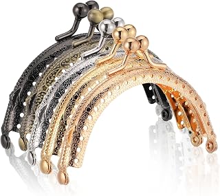 5PCS Purse Clasps for Bag Making, 3.3 Inch Metal Purse Frame, DIY Wallet Kiss Clasp Lock Retro Arch Coin Bag Frame, Iron Clip for Craft Purses Handle Sewing