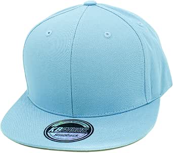 Classic Snapback Hat - Adjustable Unisex Cap In Sky Blue Navy, Cotton Wool Blend, Flat Brim - View #5