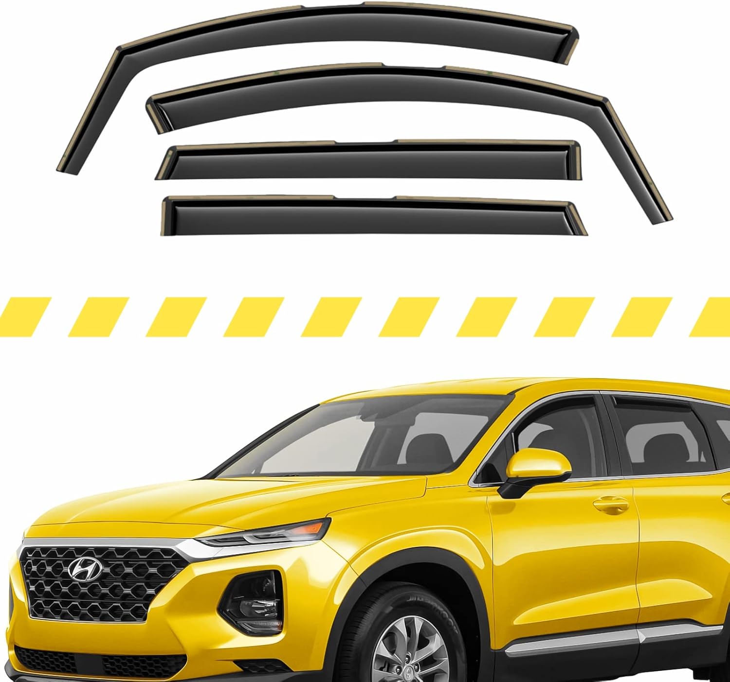 Extra Durable Window Deflectors inChannel Window Visors Rain Guards Fit for Hyundai