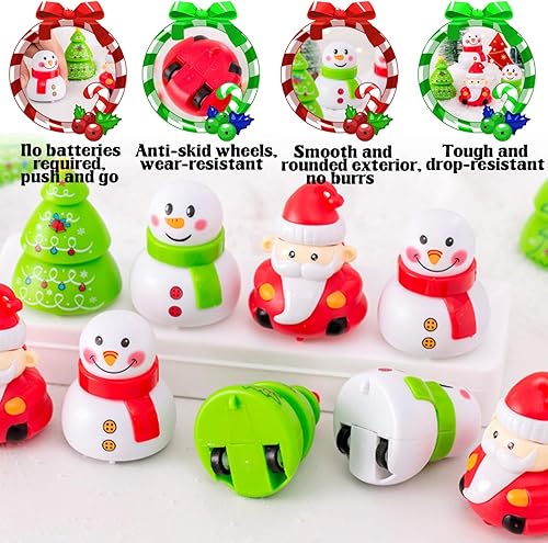 Miniatura 6 de Baaxxango 30 piezas de juguetes de Navidad para automóviles, mini juguetes de Navidad, regalos de fiesta de Navidad para premios de aula, recuerdos