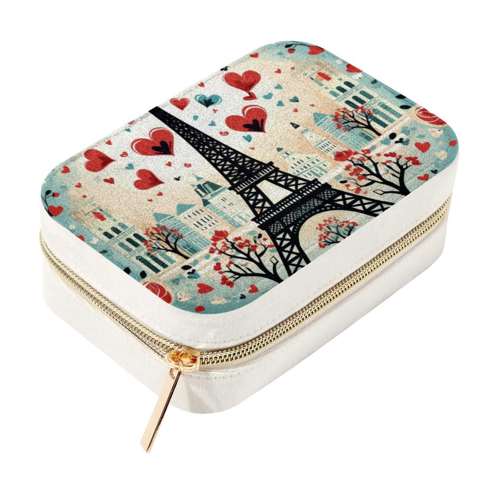 Organiseur de bijoux en velours zippé pour rangement nomade